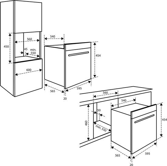 Inventum inbouw combi-magnetron IMC4535RT - Hetelucht 