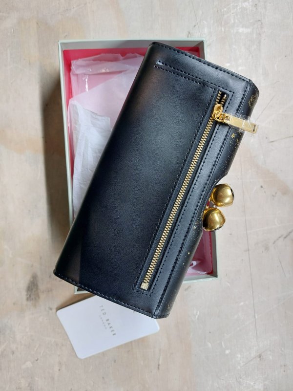 Ted Baker dames portemonnee Leder met goudkleurige print