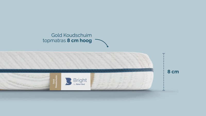 B Bright Gold topper Koudschuim 160x200cm - tot 120 kg
