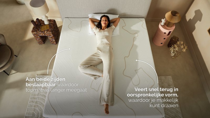 B Bright Gold topper Koudschuim 160x200cm - tot 120 kg