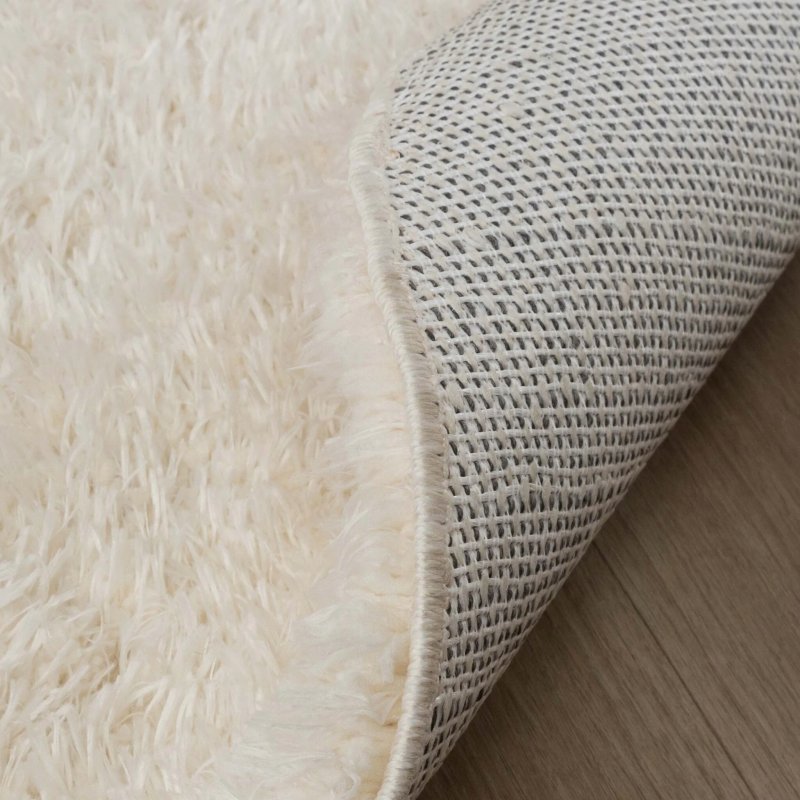 Rond hoogpolig vloerkleed - Blaze White - Ø 240 cm 