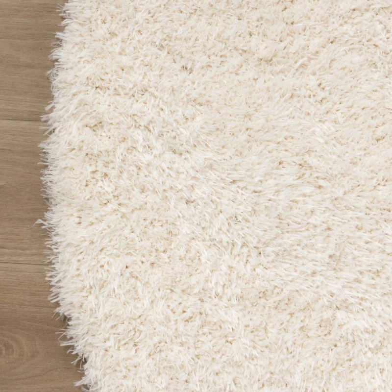 Rond hoogpolig vloerkleed - Blaze White - Ø 240 cm 