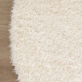 Rond hoogpolig vloerkleed - Blaze White - Ø 240 cm 