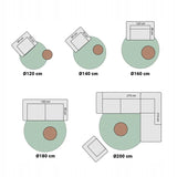 Rond hoogpolig vloerkleed - Blaze White - Ø 240 cm 