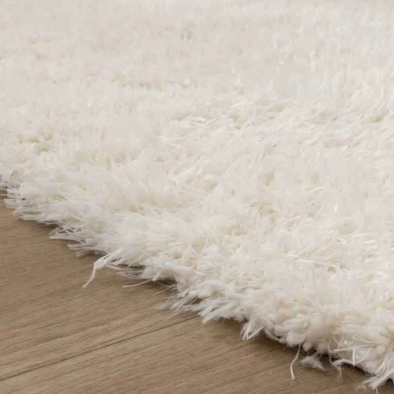 Rond hoogpolig vloerkleed - Blaze White - Ø 240 cm 