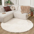 Rond hoogpolig vloerkleed - Blaze White - Ø 240 cm 