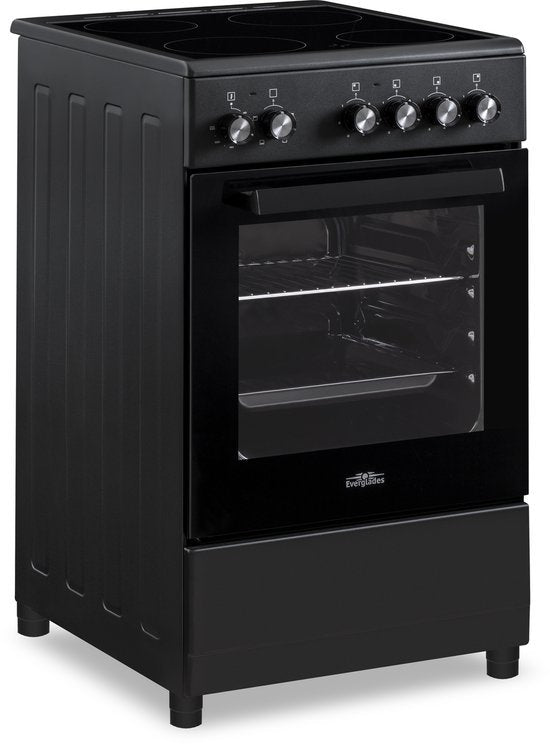 Everglades keramisch fornuis EVCK5120 - Mat Zwart - 50cm