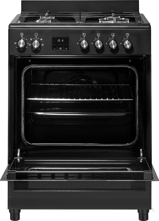 Everglades gasfornuis EVCK6020 - Mat Zwart - 60cm