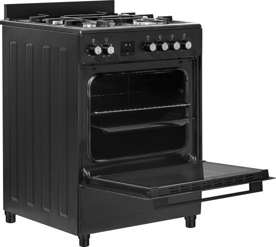 Everglades gasfornuis EVCK6020 - Mat Zwart - 60cm