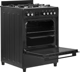 Everglades gasfornuis EVCK6020 - Mat Zwart - 60cm