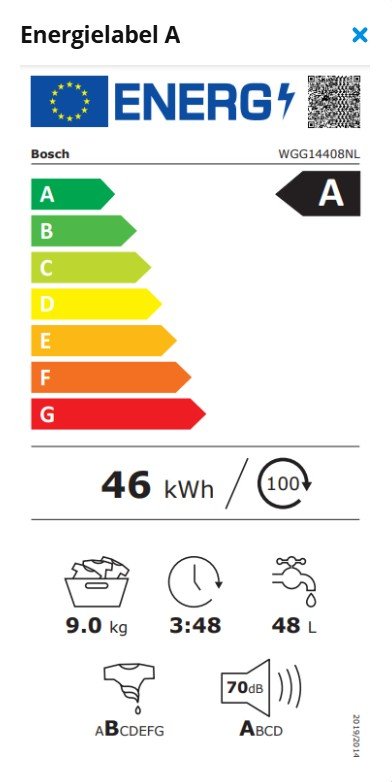 Bosch wasmachine WGG14408NL - Wit 26608