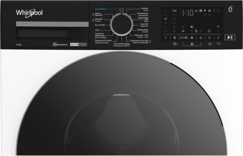 Whirlpool wasmachine WPM 27W ADS BE - 12 kg - Wit