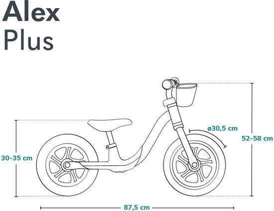Lionelo Alex Plus – Loopfiets vanaf 3 jaar – 12” 