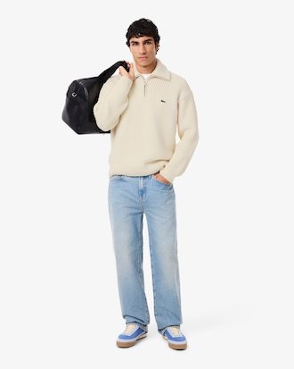 Lacoste Wollen heren Sweater crème - Maat M 