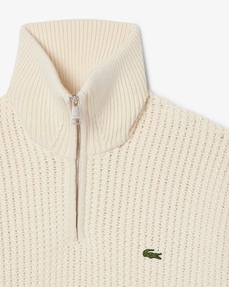Lacoste Wollen heren Sweater crème - Maat M 