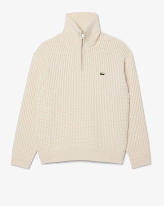 Lacoste Wollen heren Sweater crème - Maat M 