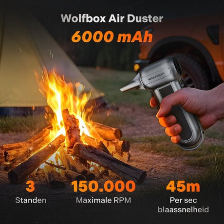 Wolfbox MF100 Air Duster Draadloos - Luchtblazer - Perslucht - Turbo Fan