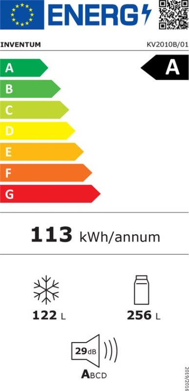 Inventum koelkast KV2010B - Zwart - 378L