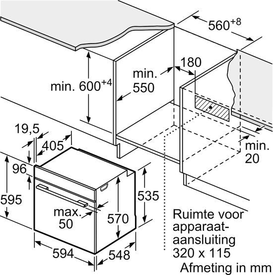 Bosch inbouwoven HBA514BB3 - Serie 4 - Zwart