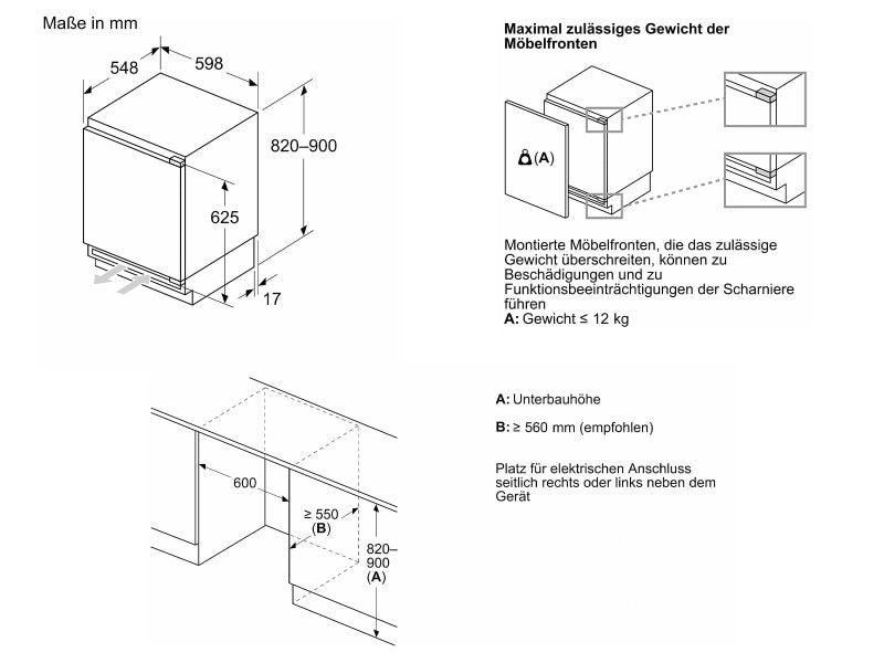 Neff onder/inbouw koelkast KU2223DD0 - 82 cm - deur op deur