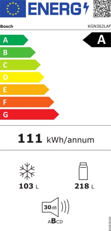 Bosch koelkast KGN362LAF - Serie 4 - Energielabel A