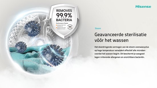Hisense wasmachine 3S Serie WF3S9045BW3/BLX - Wit