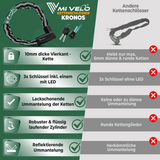 Robuust kettingslot voor motor en fiets 100cm
