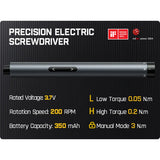 Fanttik E1 Max elektrische schroevendraaier, mini precisie schroevendraaier set, 50 magnetische bitjes, magnetische opslag, 5/32 inch hex, herstelset voor elektronica, telefoon, camera, laptop en horloge (grijs)