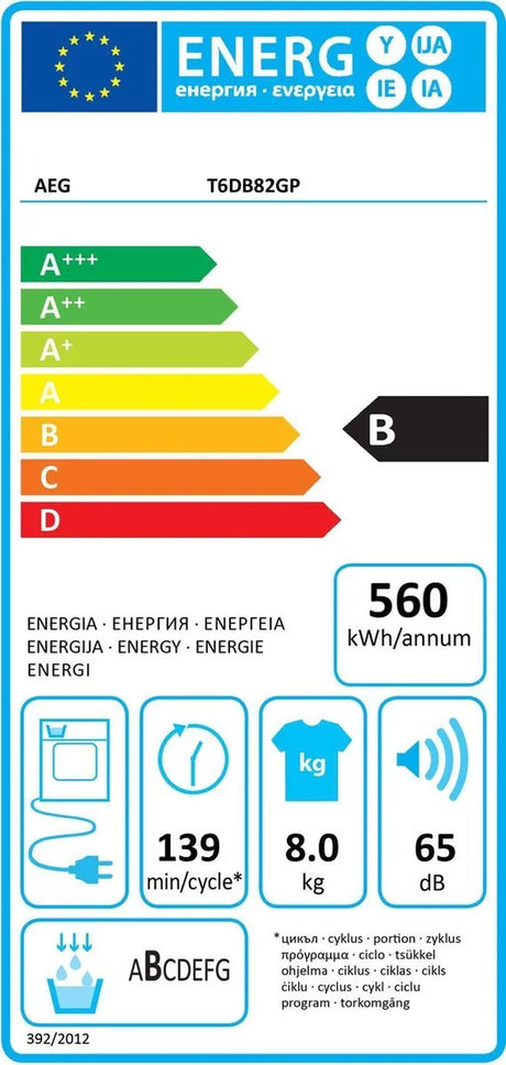 AEG condensdroger T6DB82GP - ProSense