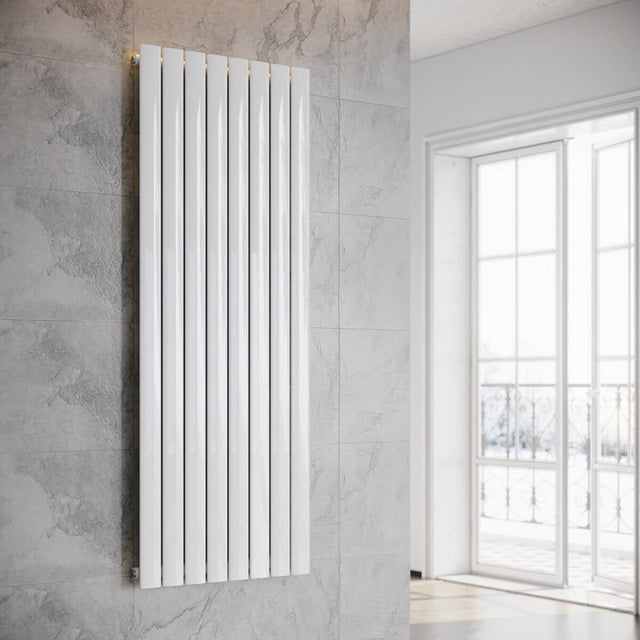 SONNI platte paneelradiator wandverwarming middenaansluiting 1600 × 616 mm wit zonder/met multiblok.