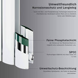 SONNI platte paneelradiator wandverwarming middenaansluiting 1600 × 616 mm wit zonder/met multiblok.