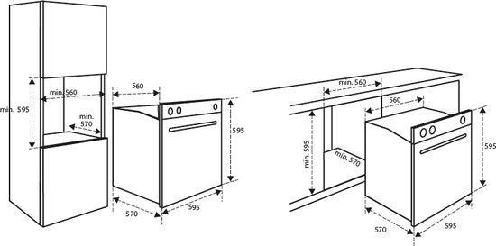 hugo Inventum inbouwoven IOH6070RK - RVS/Zwart