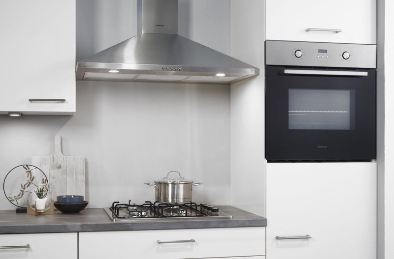Inventum inbouwoven IOH6070RK - RVS/Zwart