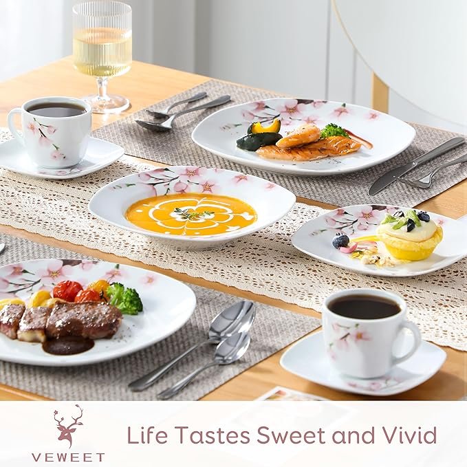 VEWEET 30-delige porseleinen dinerset - 6 personen