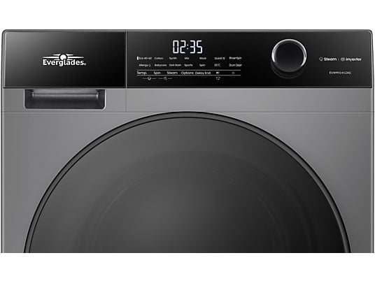 Everglades wasmachine EVWM91412AG - Titanium Grijs