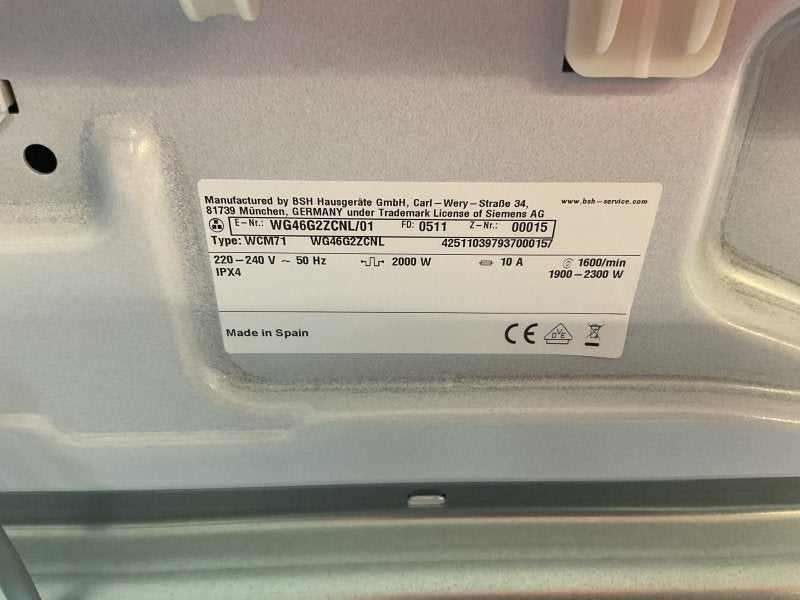 mark Siemens wasmachine WG46G2ZCNL - iQ500 - met stoom