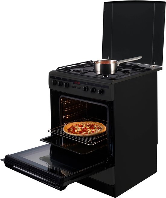 Inventum gasfornuis VFG6034WGZWA - Elektrische oven - Zwart