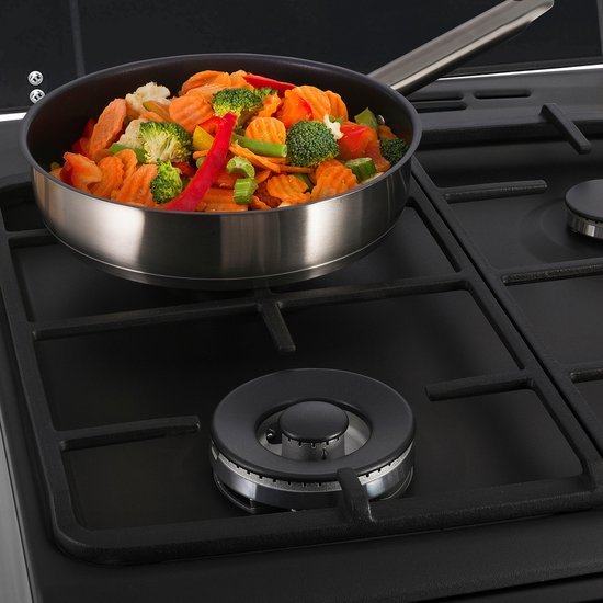 Inventum gasfornuis VFG6034WGZWA - Elektrische oven - Zwart
