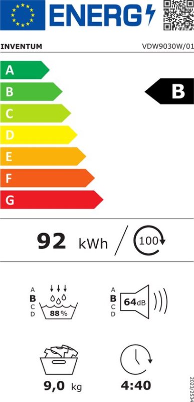 Inventum warmtepompdroger VDW9030W - Wit
