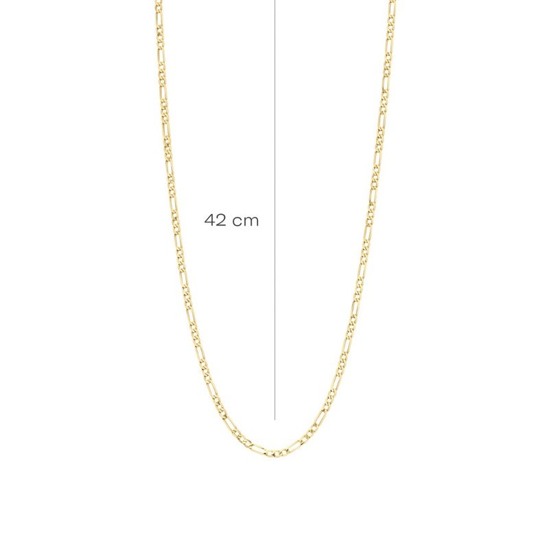 Blush - 3192YGO 14k gouden figaro schakelketting 42 cm