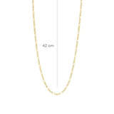Blush - 3192YGO 14k gouden figaro schakelketting 42 cm
