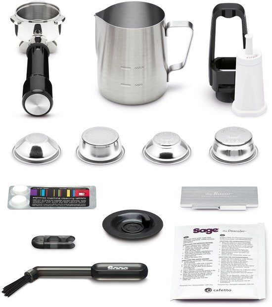 Combi pakket: Espressomachine The Barista Touch Impress - Brushed Stainless Steel + the Knock Box 10 + Sage the Descaler™ - Ontkalker 