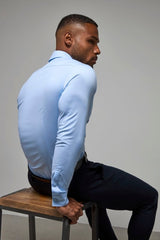 Tailored Athlete overhemd licht blauw - maat M