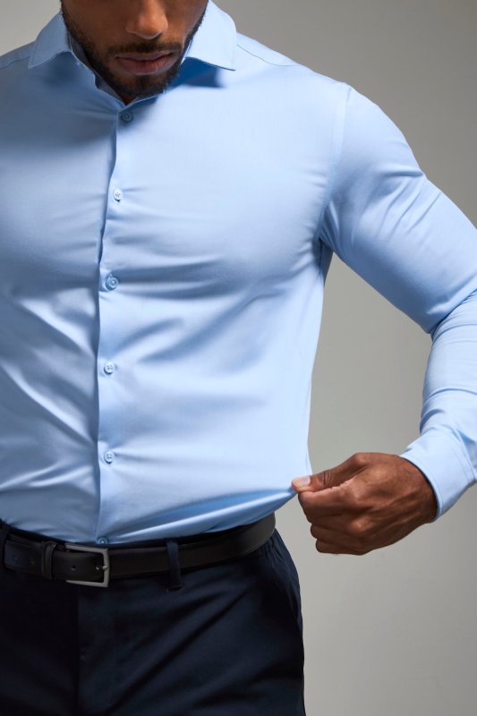 Tailored Athlete overhemd licht blauw - maat M