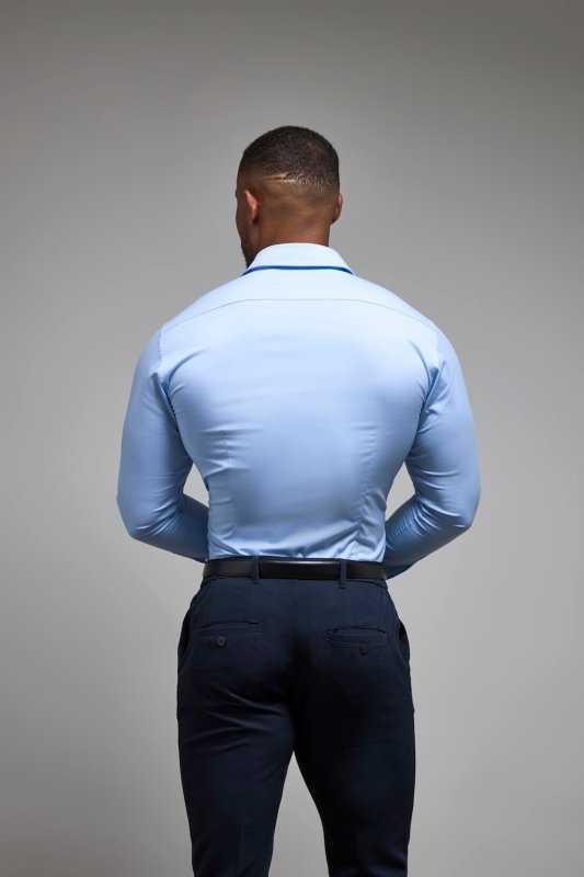 Tailored Athlete overhemd licht blauw - maat M