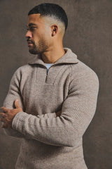Tailored Athlete Fisherman Sweater Neutral rib - maat M
