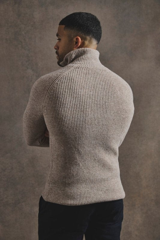 Tailored Athlete Fisherman Sweater Neutral rib - maat M