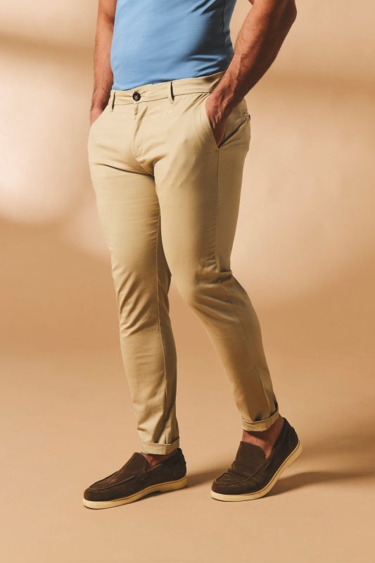 Tailored Athlete Chino stretch Trouser Stone - maat W34 x L30