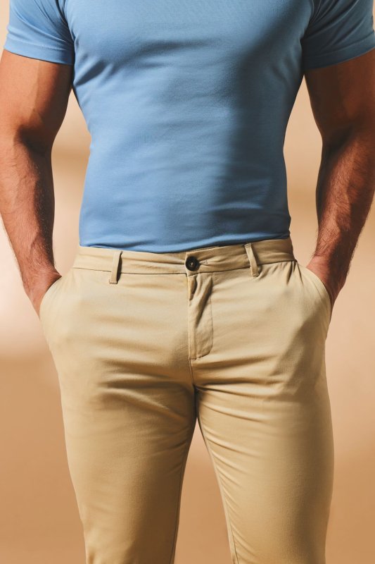 Tailored Athlete Chino stretch Trouser Stone - maat W34 x L30