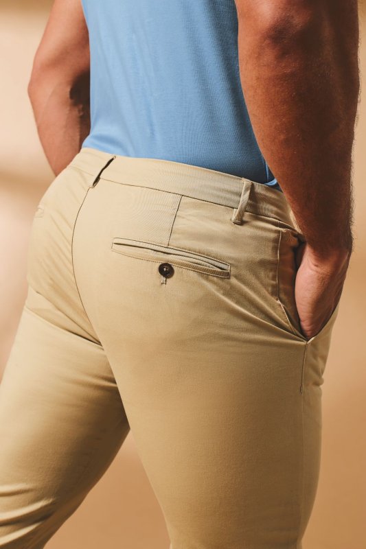 Tailored Athlete Chino stretch Trouser Stone - maat W34 x L30